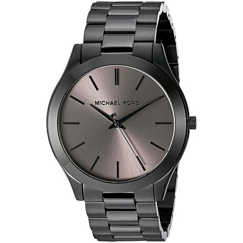 michael kors slim black watch men|michael kors black diamond watch.